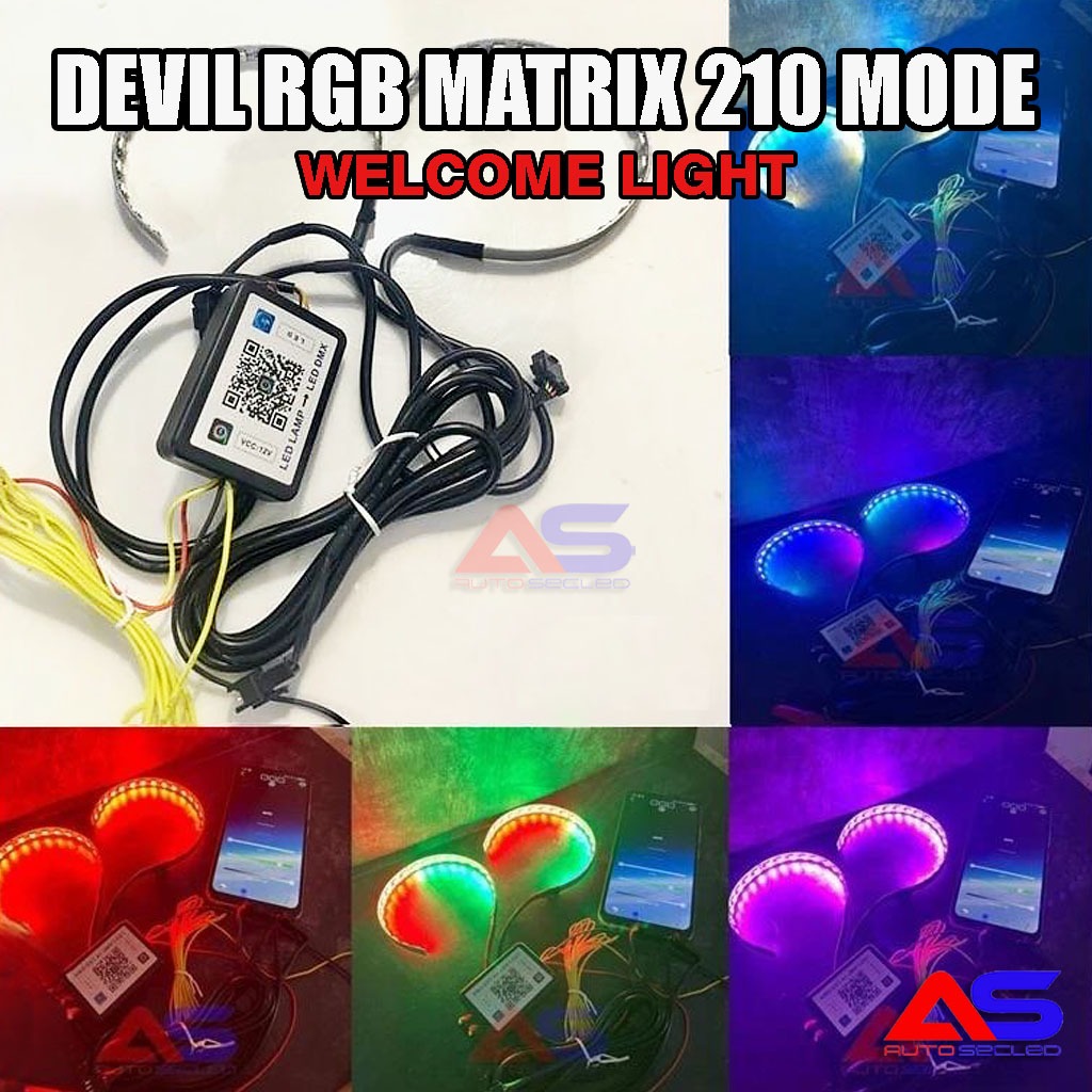 ORIGINAL DEVIL EYE RGB MATRIX WELCOME LIGHT 2023 NEW DEVIL RGB KONEKSI HP IOS / ANDROID BLUETOOTH 21