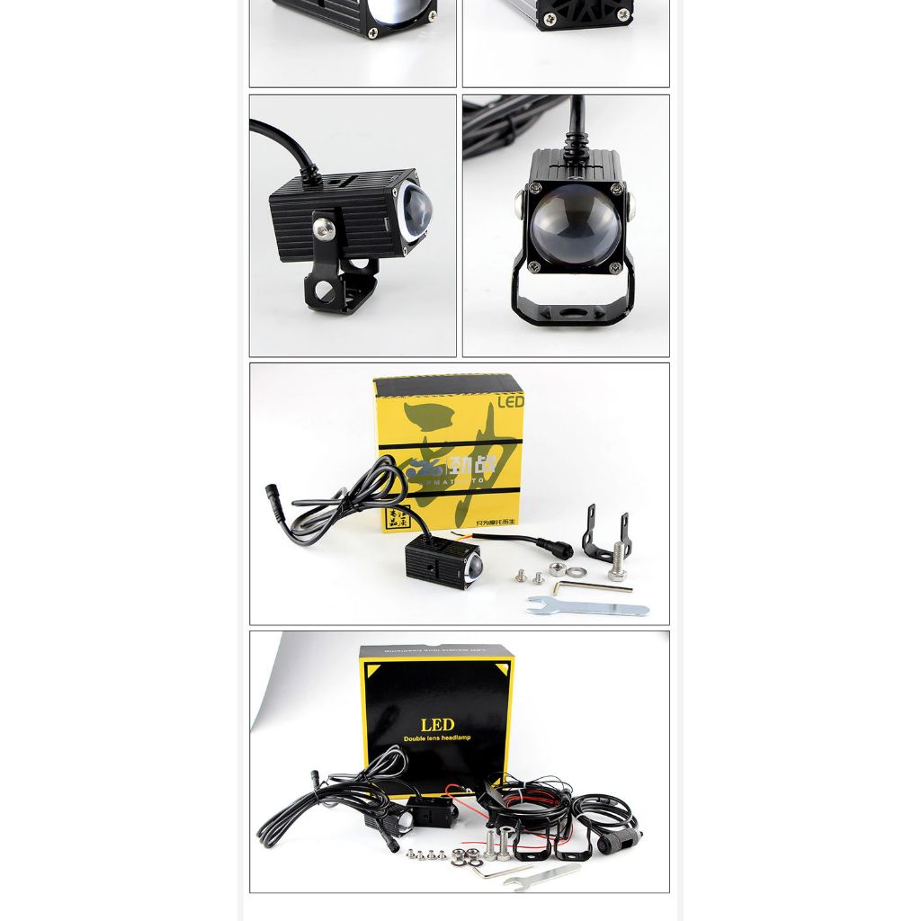 Lampu Sorot Tembak LED Mini Laser X6C APMATAUTO Blue Lens 60W 1 Mata 12V 24V Lampu Kabut Hi Low Tour