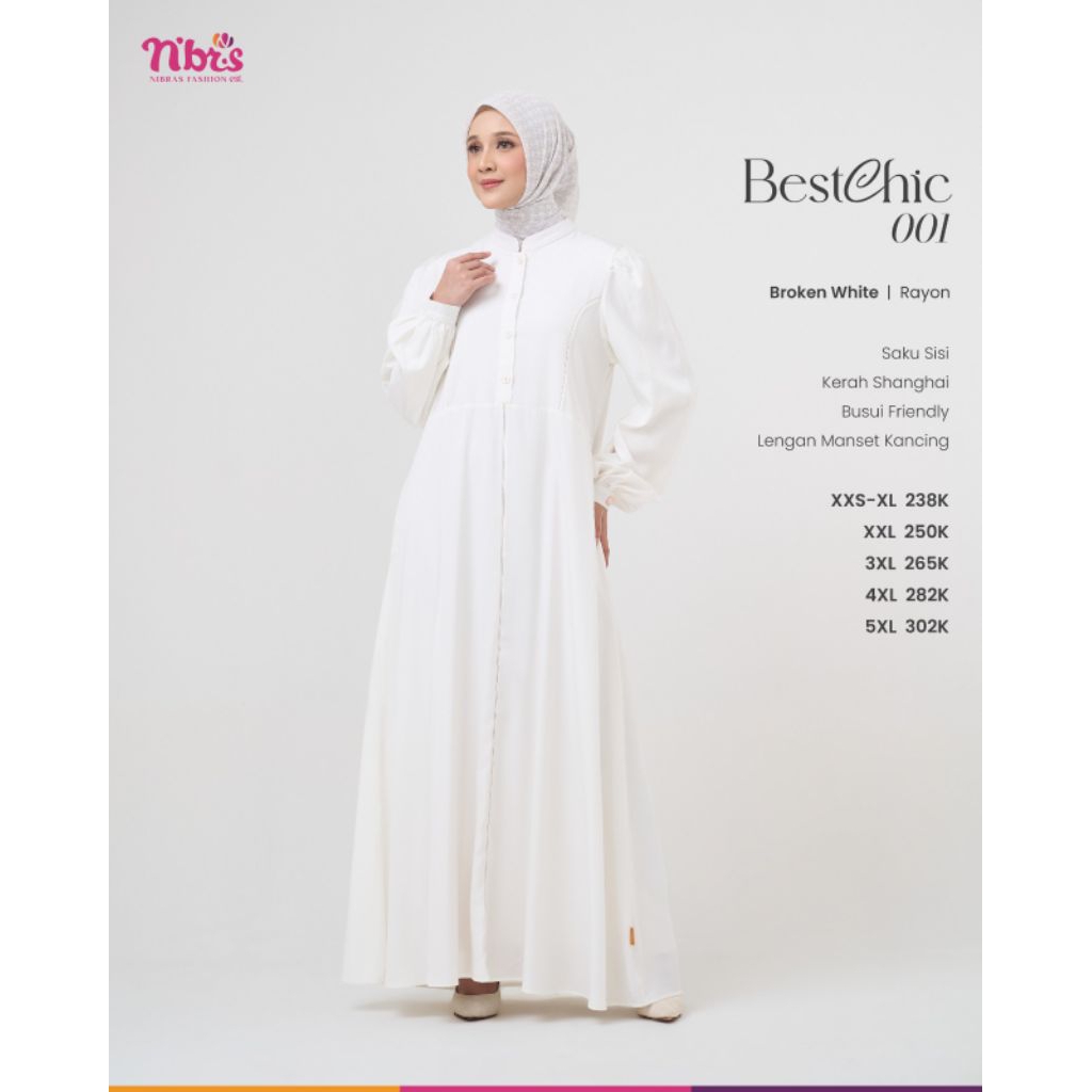 Gamis Nibras Gamis Hitam Gamis putih Bestchic 001. NBC 027