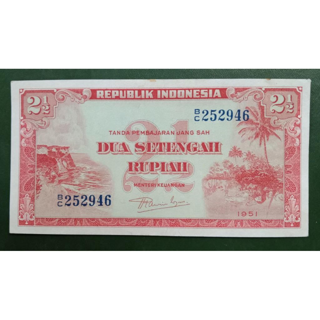 UANGKUNO 2.5 RUPIAH PEMANDANGAN ALAM THN 1951