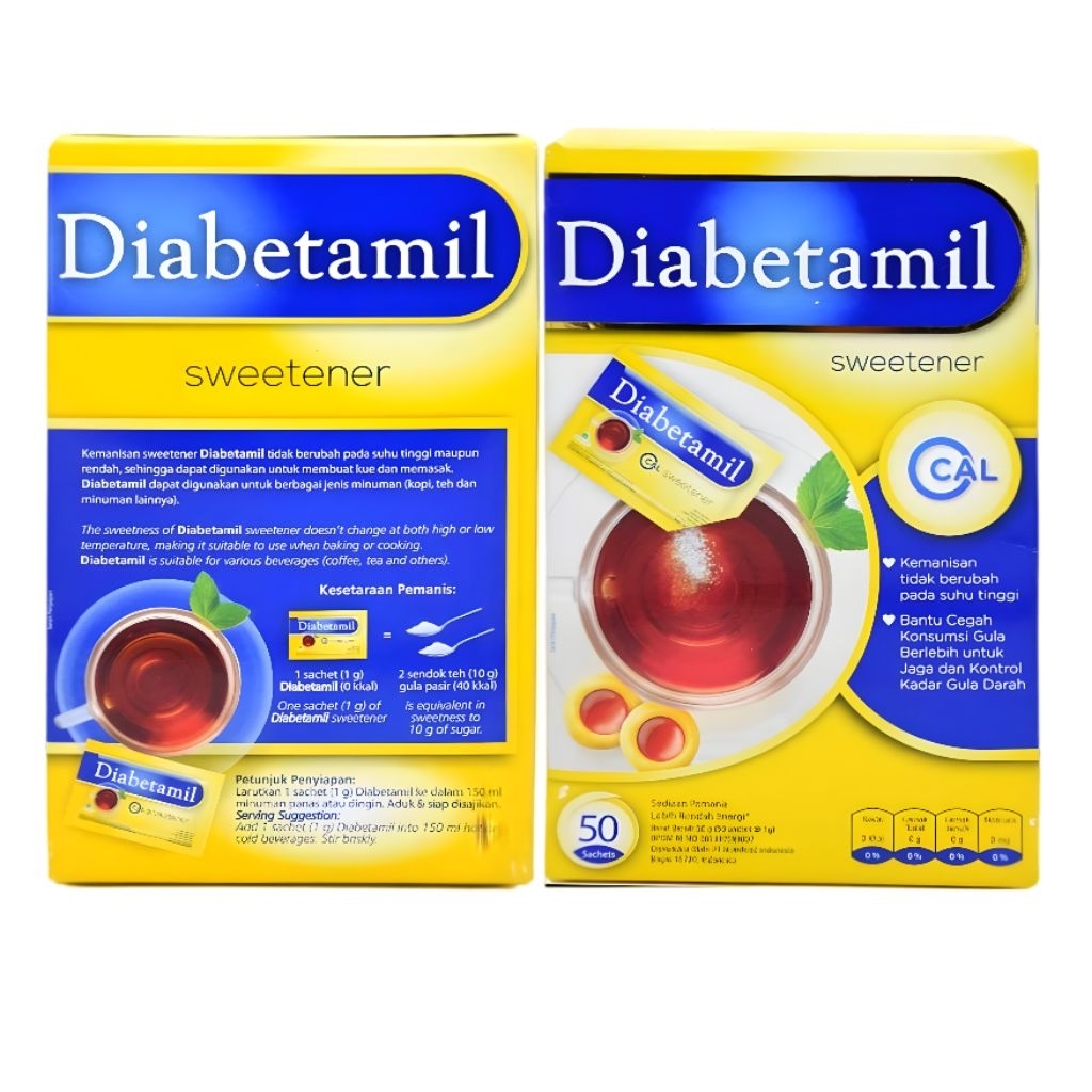 

Diabetamil sweetener gula rendah kalori 50pcs