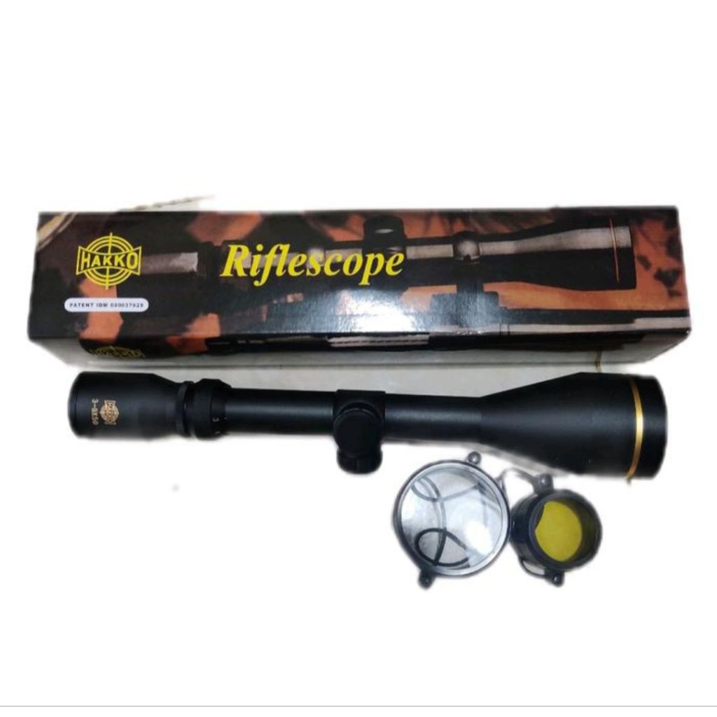 TELESKOP HAKKO RING GOLD 3-9X50 RETICLE MILDOT TEROPONG LENSA JERNIH