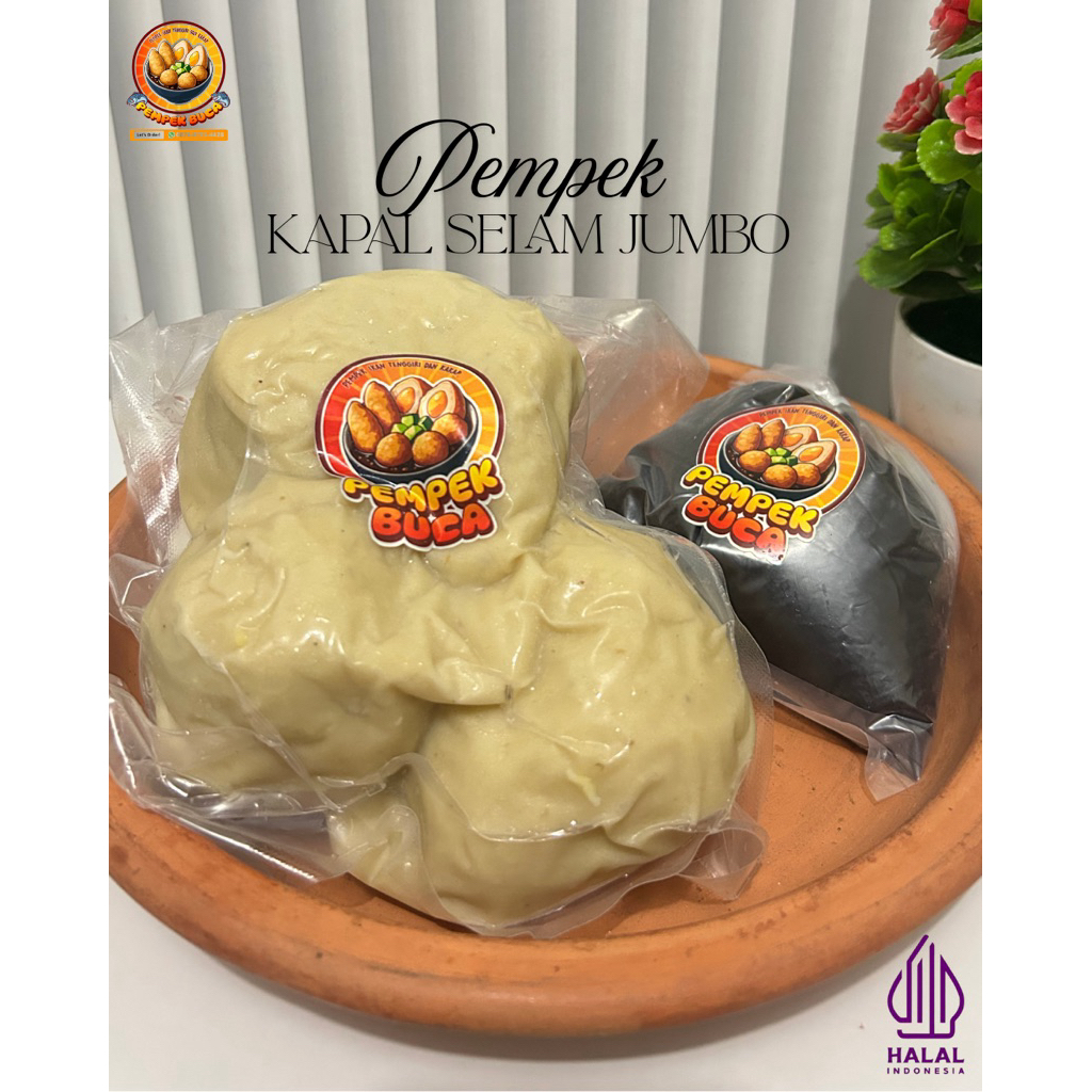 

Pempek Buca - Pempek Kapal Selam Jumbo isi 3 Pcs + Cuko 100ml. Khas Jambi 100% Ikan tenggiri dan kakap, Vakum Food Grade.