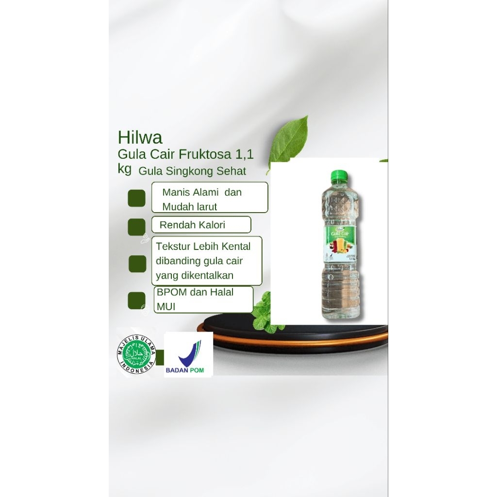 

Hilwa Gula Cair Fruktosa Rendah Kalori 1,1 kg