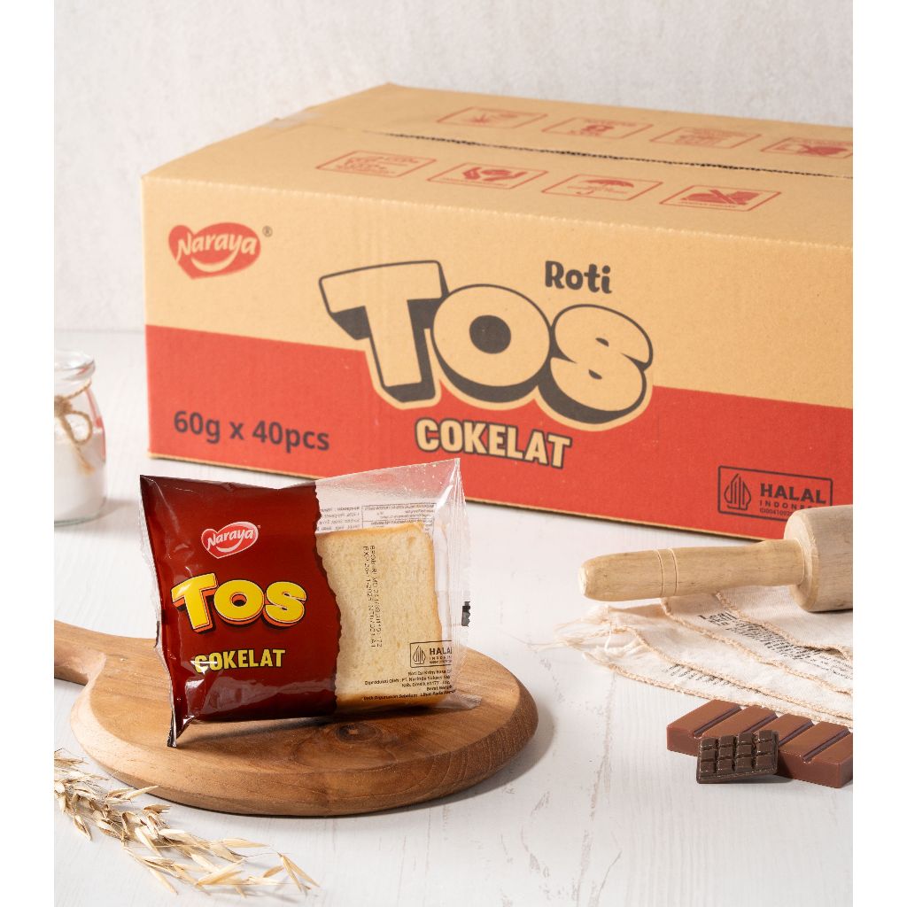 

Naraya TOS Roti Sandwich Isi Krim Coklat 60g - 1 Dus Isi 40 Pcs