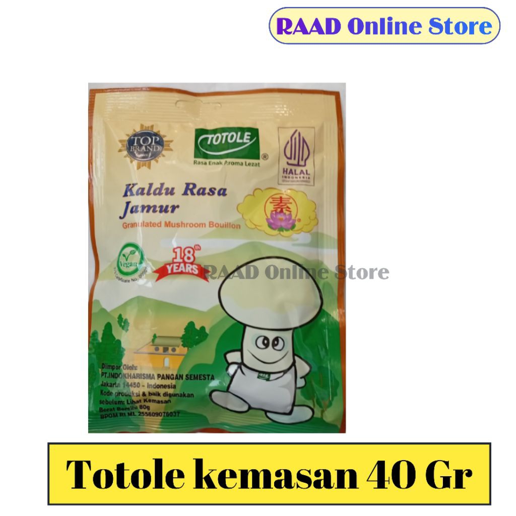 

TOTOLE Kaldu penyedap Rasa jamur kemasan 40Gr