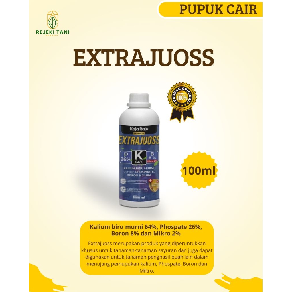 Pupuk Cair Extrajuoss-100ml|Kalium Biru Murni dengan Phospate, Boron dan Silika|Original 100%