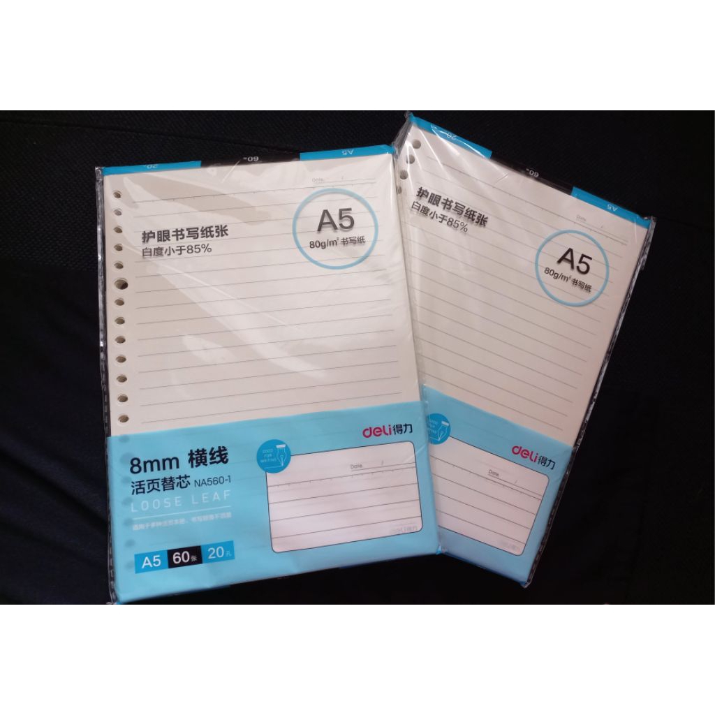 

Deli loose leaf (isi binder) A5, kode NA560-1