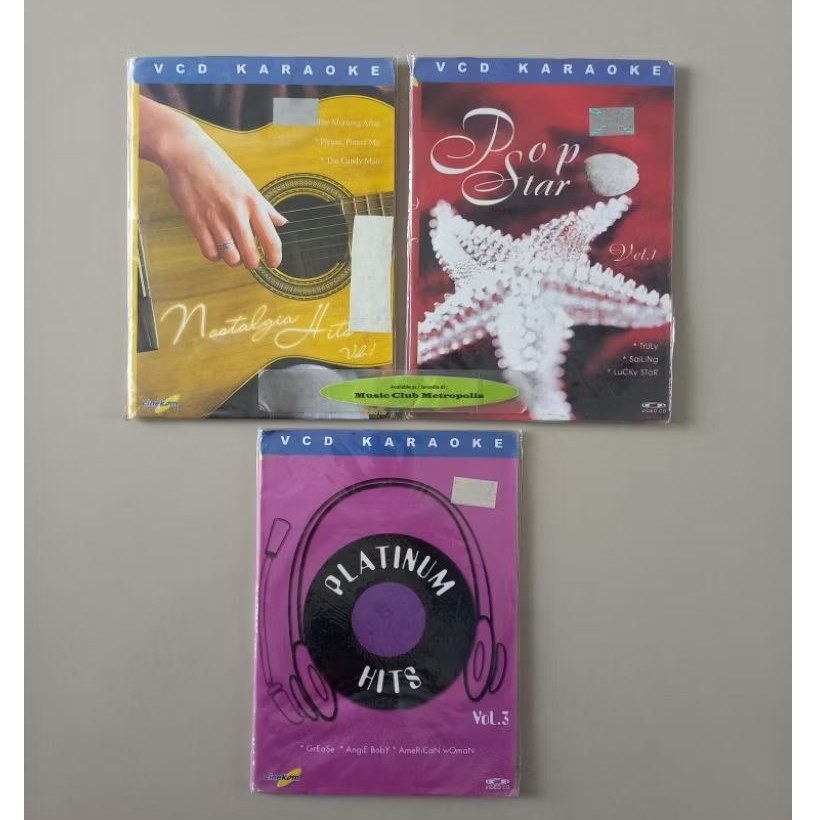 VCD KARAOKE NOSTALGIA HITS/POP STAR VOL1/PLATINUM HITS VOL.3