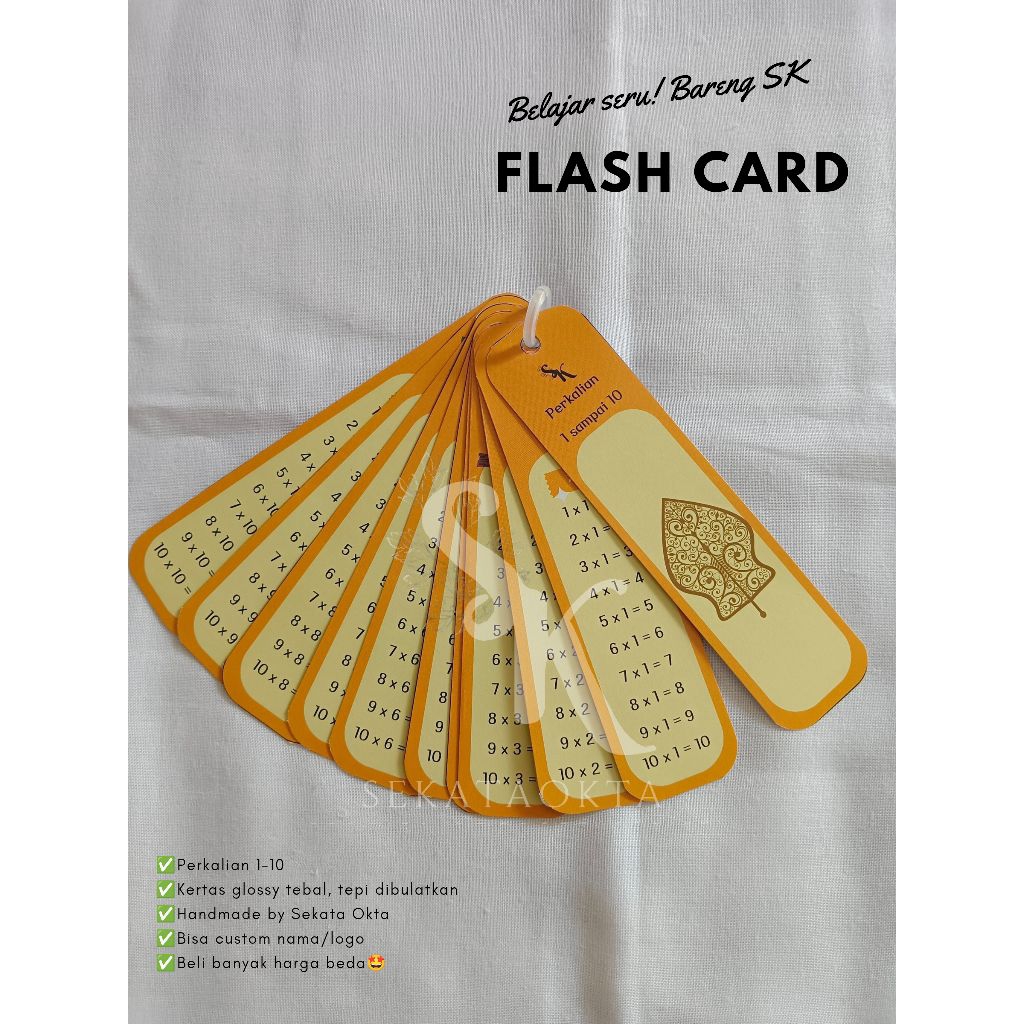 

Flashcard Perkalian Tema Jawa (Bisa Custom Nama)