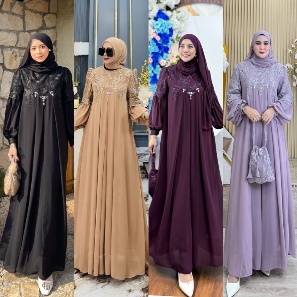 FALISHA DRESS SET HIJAB Original Produk by ALDS