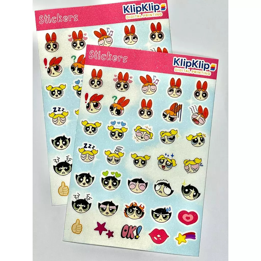 

Sticker Powerpuff Girls Glitter | Stiker Kartun Lucu Karakter Cewek Blossom Bubbles Buttercup - S3D