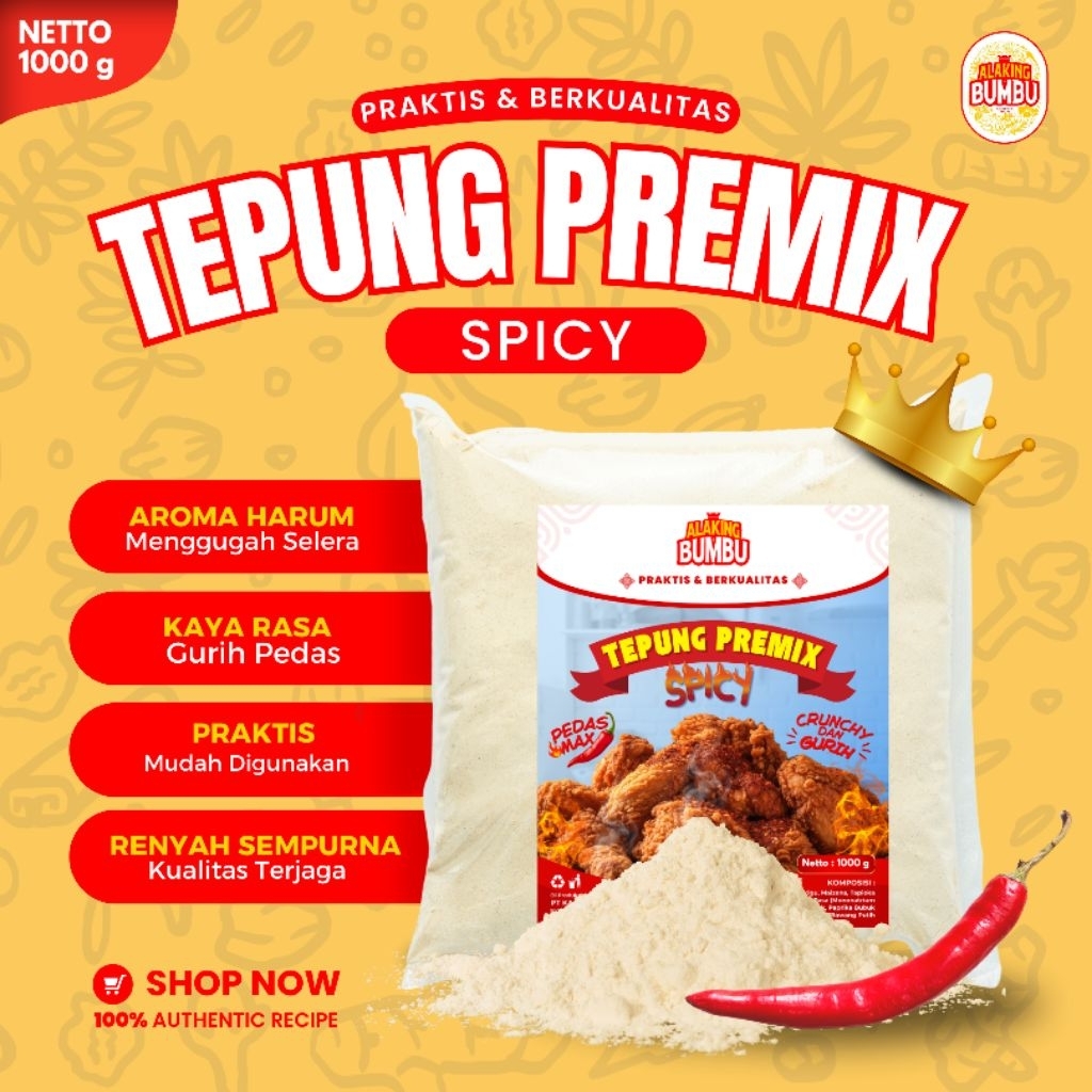 

ALAKING BUMBU Tepung Premix Spicy Fried Chicken Premium / Tepung Ayam Krispi