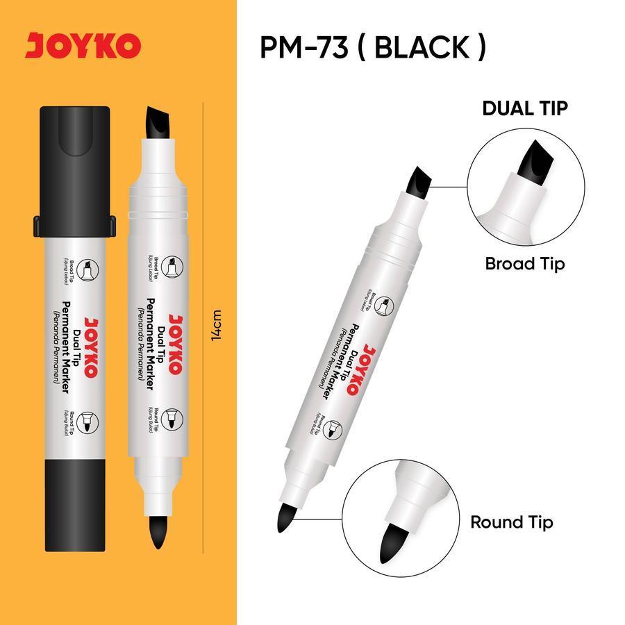 

Spidol PM73 DUAL TIP Permanent Marker / Spidol Permanen Dual Tip Joyko PM-73 / SPIDOL DUAL GENDUT