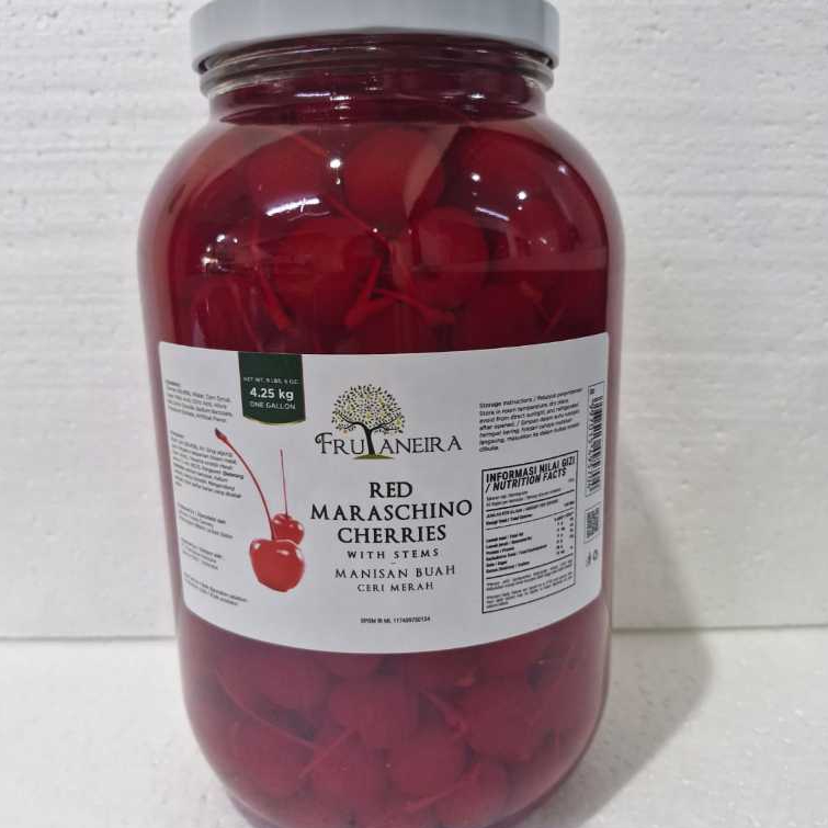 

Frutaneira Red Marashcino Cherries White Stems/ Cherry Tangkai /10 biji