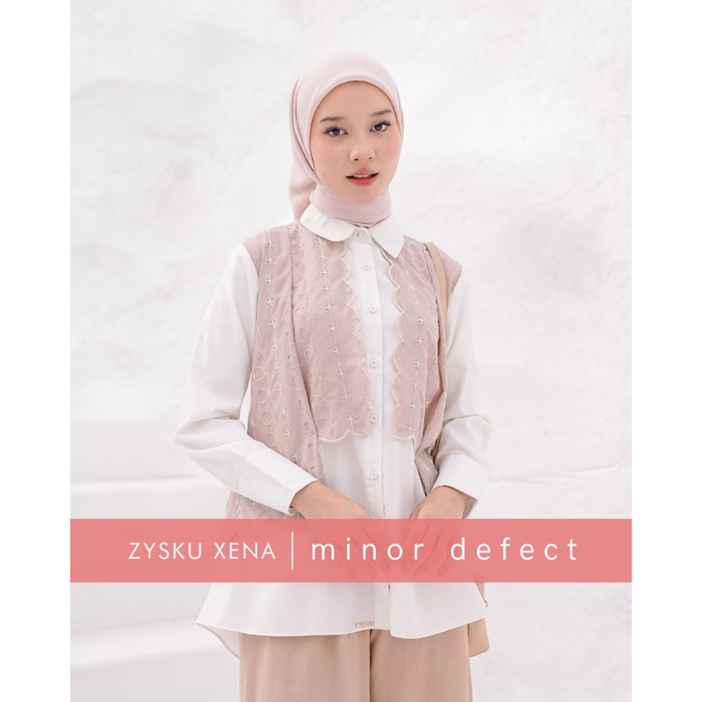 Zysku Xena | Daisy Shirt | Minor Defect | Kemeja Layer Katun Bordir Lengan Panjang Wanita