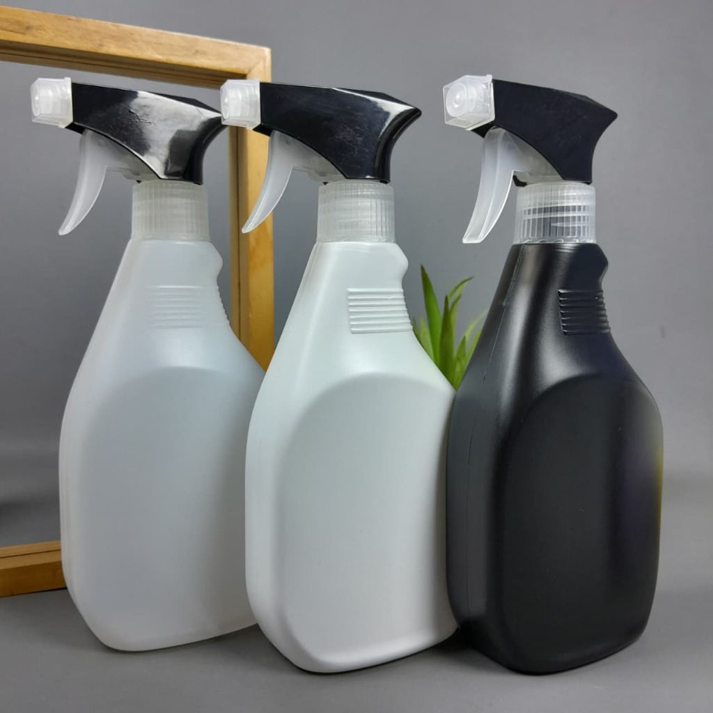 Botol Kispray 500 ML HDPE Slim / Botol Kispray 500 ML -Tutup Kispray Hitam Natural Neck 28 / Botol S