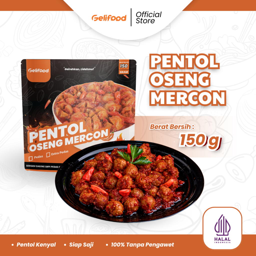 

Gelifood - Oseng Pentol Mercon Bakso Sapi Pedas Daun Jeruk 150gr
