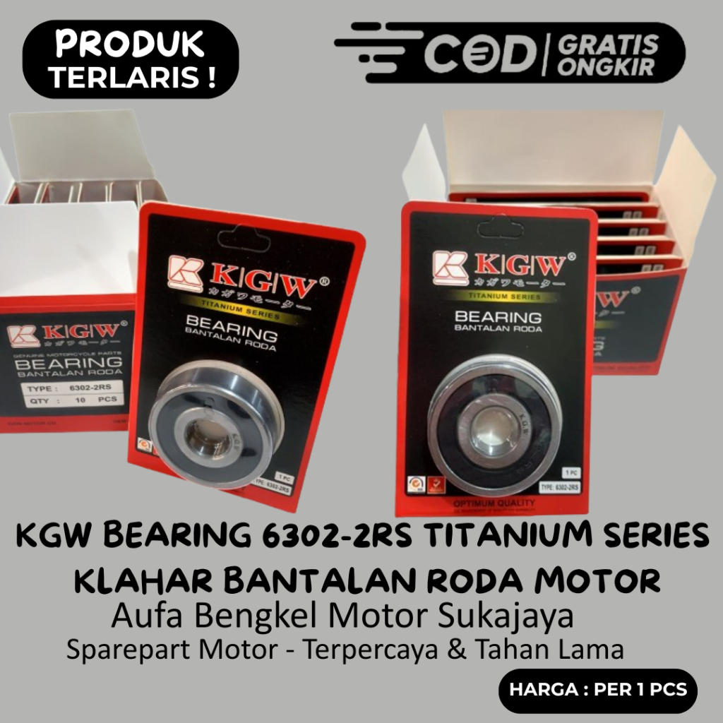 Bearing 6302 2RS Klaher Laher Roda Belakang Bering Biring Kelahar Klahar Kelaher Laker Supra Legenda