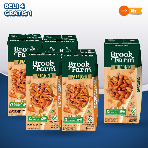 

BELI 4 PCS BROOKFARM ALMOND SALTED CARAMEL 200 ML GRATIS 1 PCS BROOKFARM ALMOND ORIGINAL 200 ML