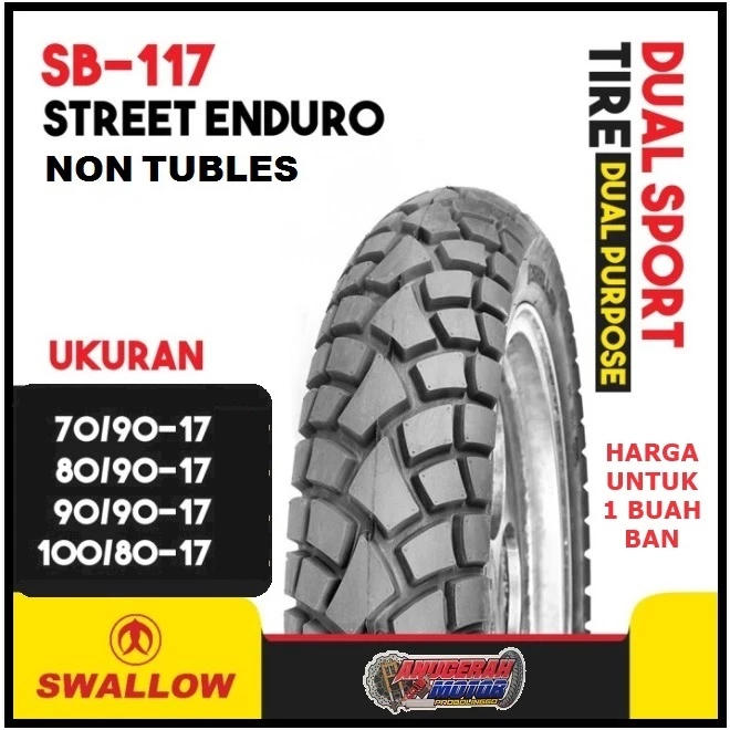 Ban Luar 70 90 , 80 90 , 90 90 100 80 x 17 SB117 Street Enduro Swallow Tubetype ring 17 SB 117 - Swa