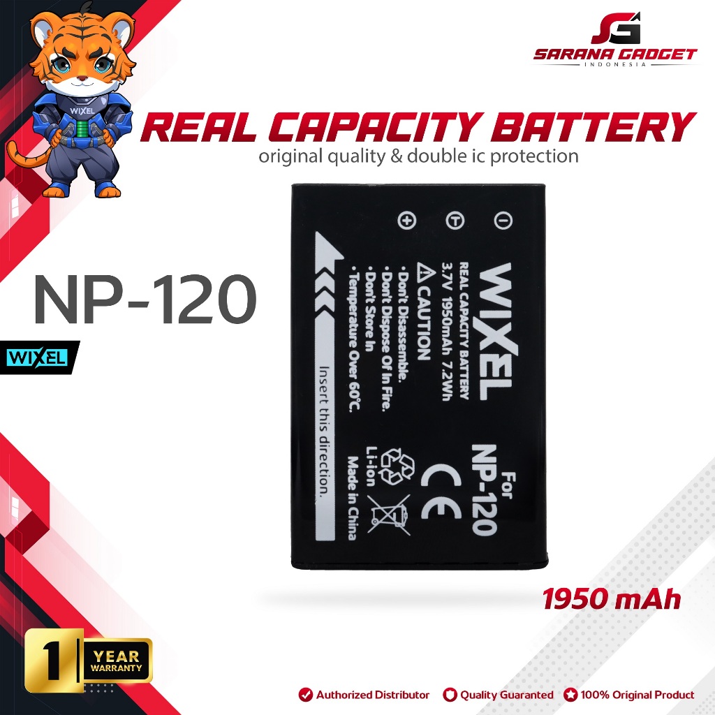 WIXEL Baterai Kamera NP-120 for FujiFilm FinePix 603 F10 F11 M603 Zoom Contax Tvs Digital Pentax Opt