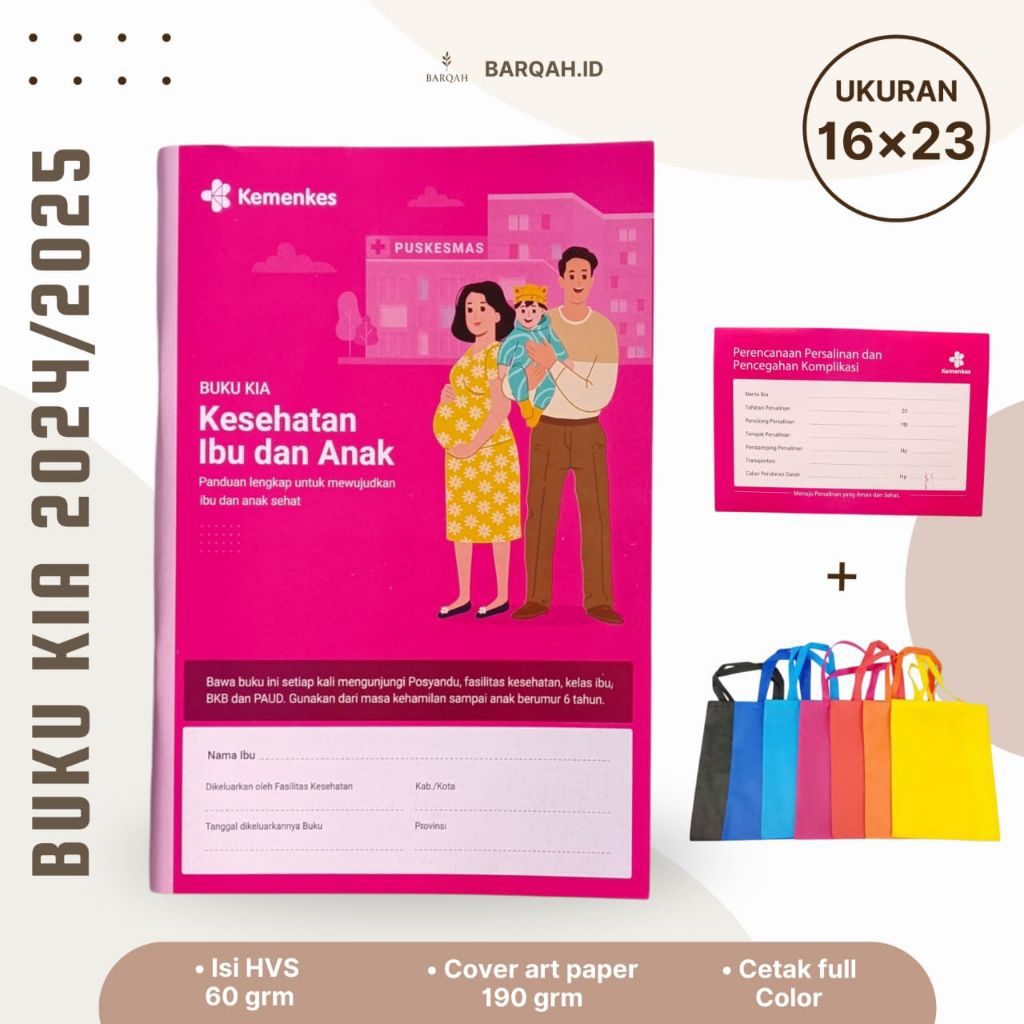 buku KIA 2024/2025 (Buku Kesehatan Ibu dan Anak) buku kia terbaru buku ibu hamil buku pink