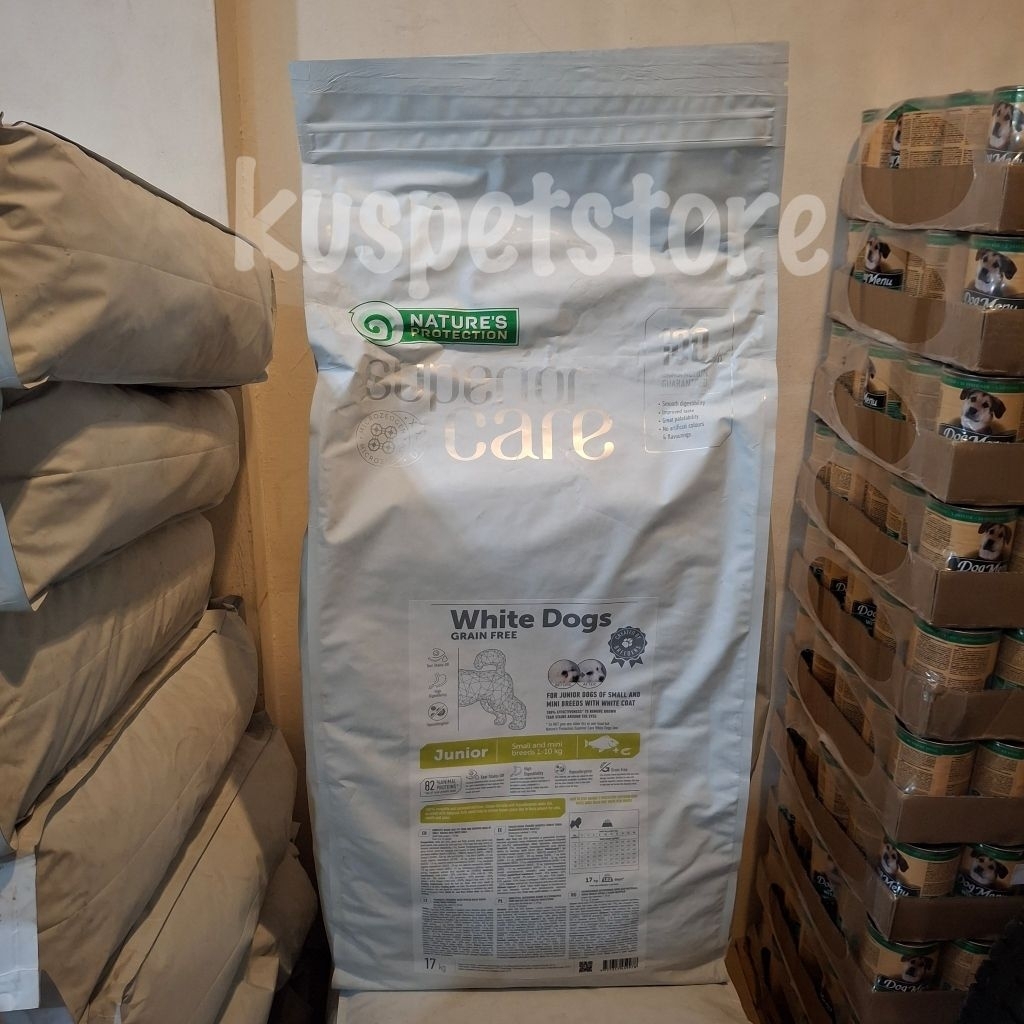 Makanan Anjing / Dogfood Natures Protection  Superior Care White dog Junior White Fish 18kg