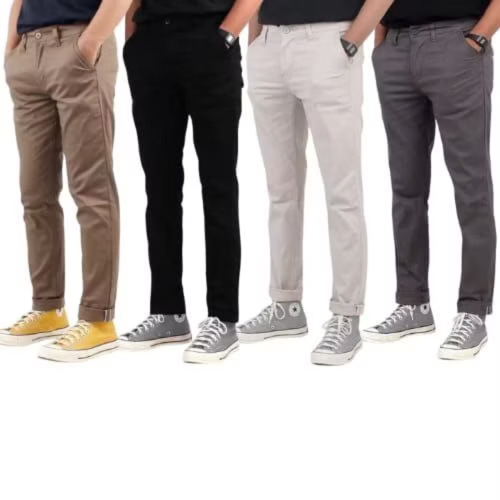 Celana Chino Hugo Boss Panjang Pria Slimfit Twill Stretch