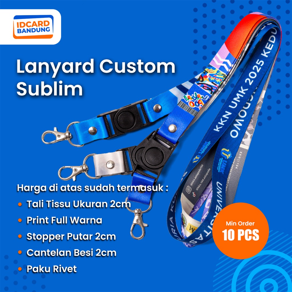 

CETAK TALI LANYARD PRINTING SUBLIM 2 ATAU 1 MUKA 2 CM