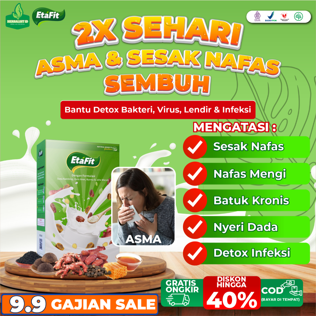

ETAFIT Obat Detox Asma ISPA Sesak Nafas - Susu Kambing Etawa Murni Bubuk Asli 100% Original Herbal