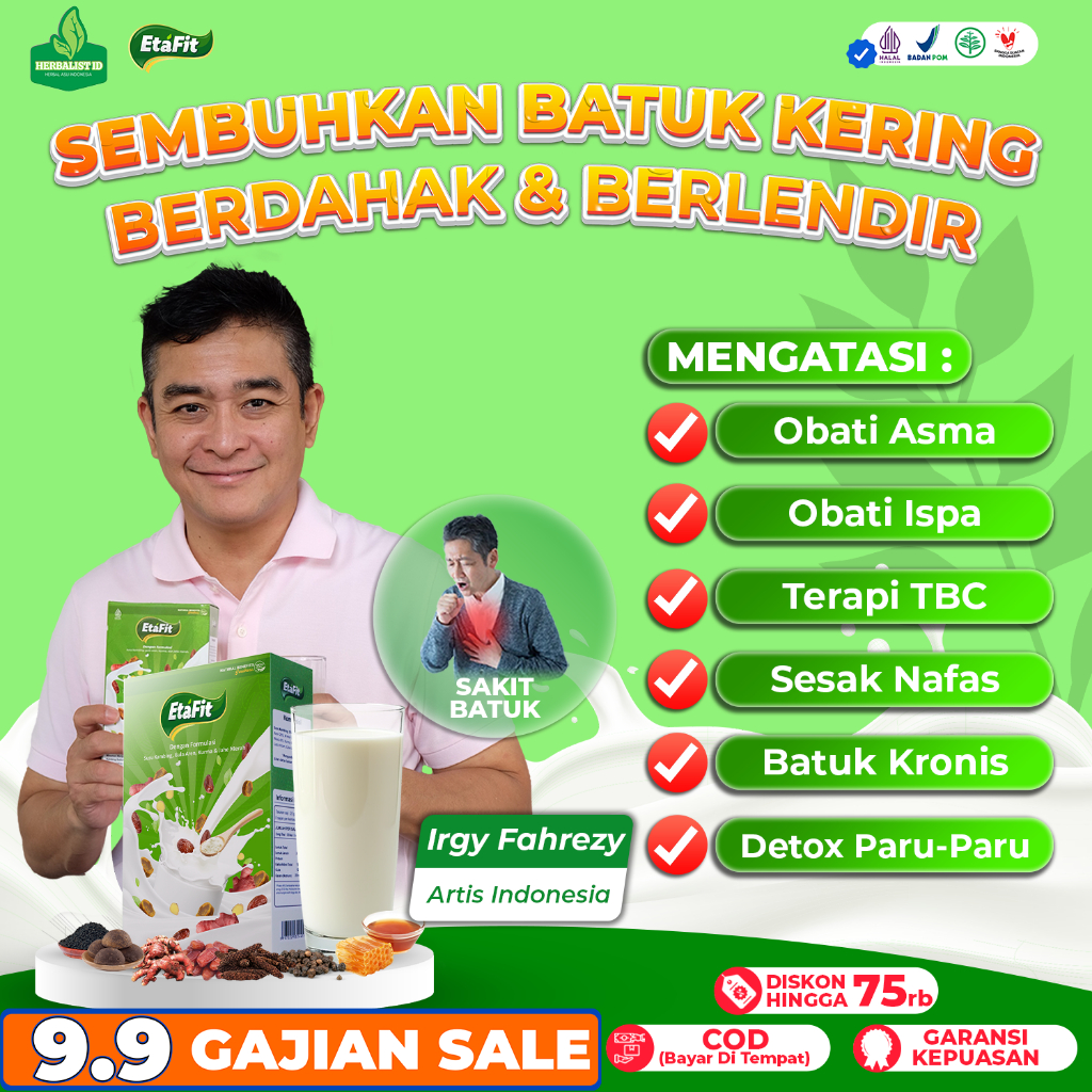 

ETAFIT Obat Detox Batuk Kronis Akut Kering, Berdahak, Berlendir, Berdarah - Susu Kambing Etawa Murni Asli 100% Original Herbal Pernafasan