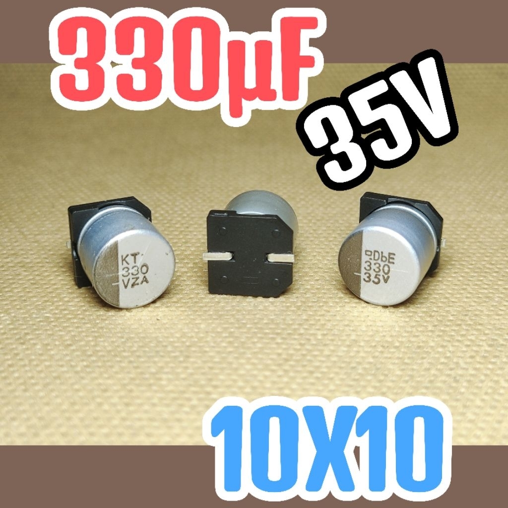 Solid kapasitor capasitor elko elco SMD 35v 330uf 35v 330 uf 35 v 35 volt 10x10 ORIGINAL