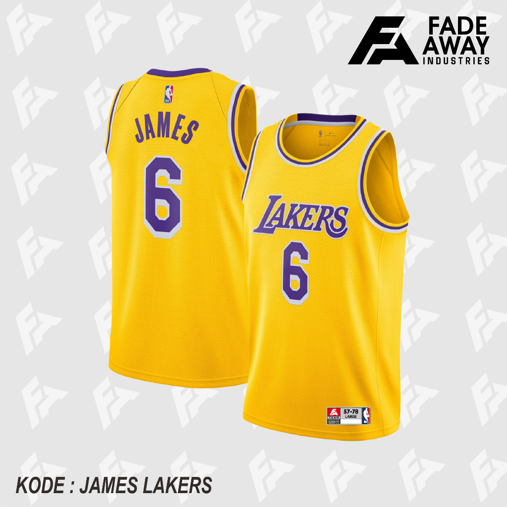 JERSEY BASKET JAMES #6 LA LAKERS YELLOW