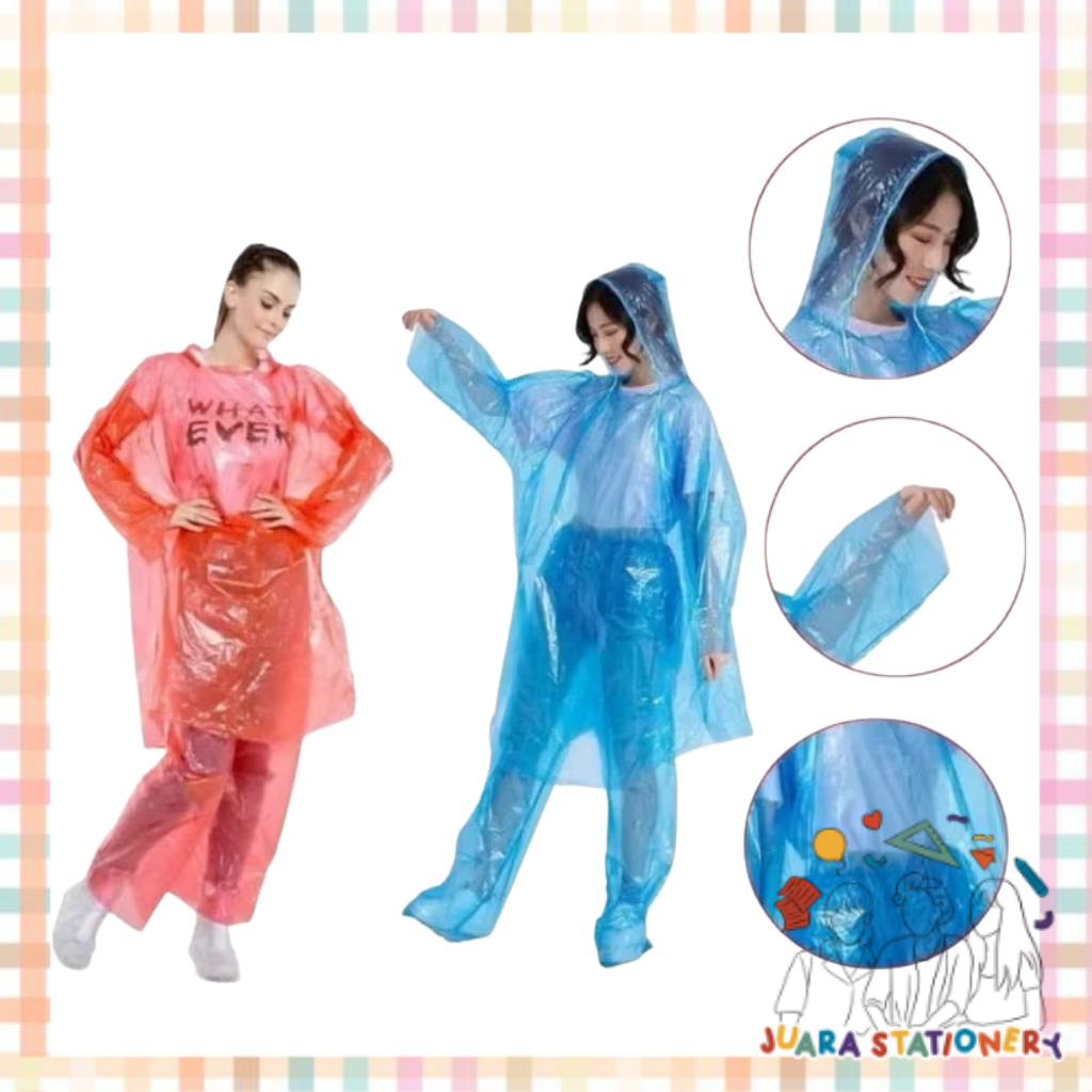 Jas Hujan Plastik Baju Celana Jaket Celana / Jas Hujan Ponco / Jas Hujan Kresek Jas Hujan Plastik