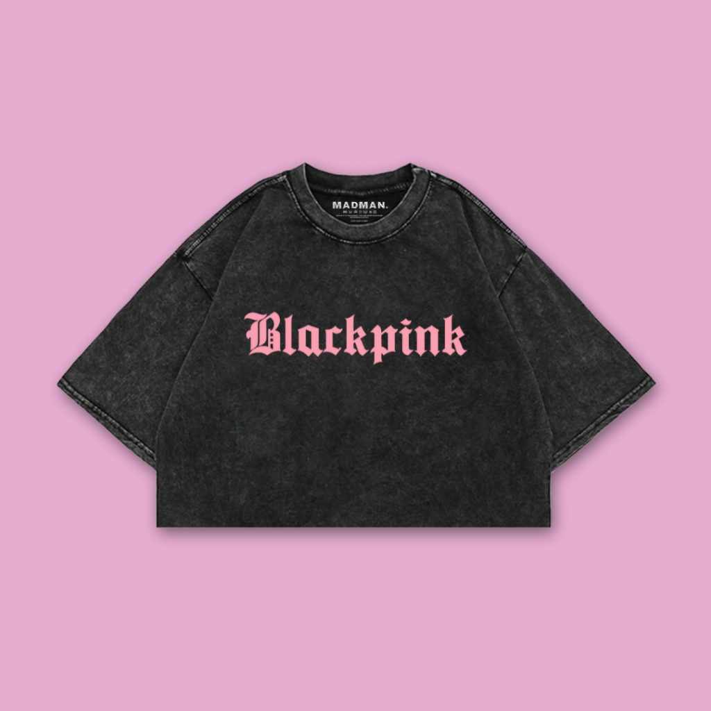 MADMAN Croptee Washed BLACKPINK “BLACKPINK” | Konser KPOP | T-shirt | Kaos Crop | CRP WO BP-11