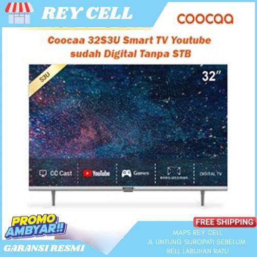 tv coocaa koka coca 32in digital smart tv 32S3U Plus Karaoke garansi resmi