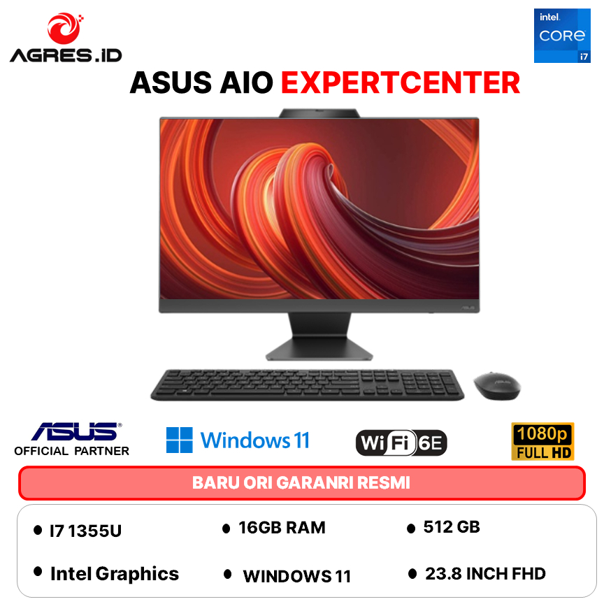 ASUS EXPERTCENTER AIO EG3408WVAK I7 1355U - RAM 16GB 512GB W11 23.8FHD -BPC785W