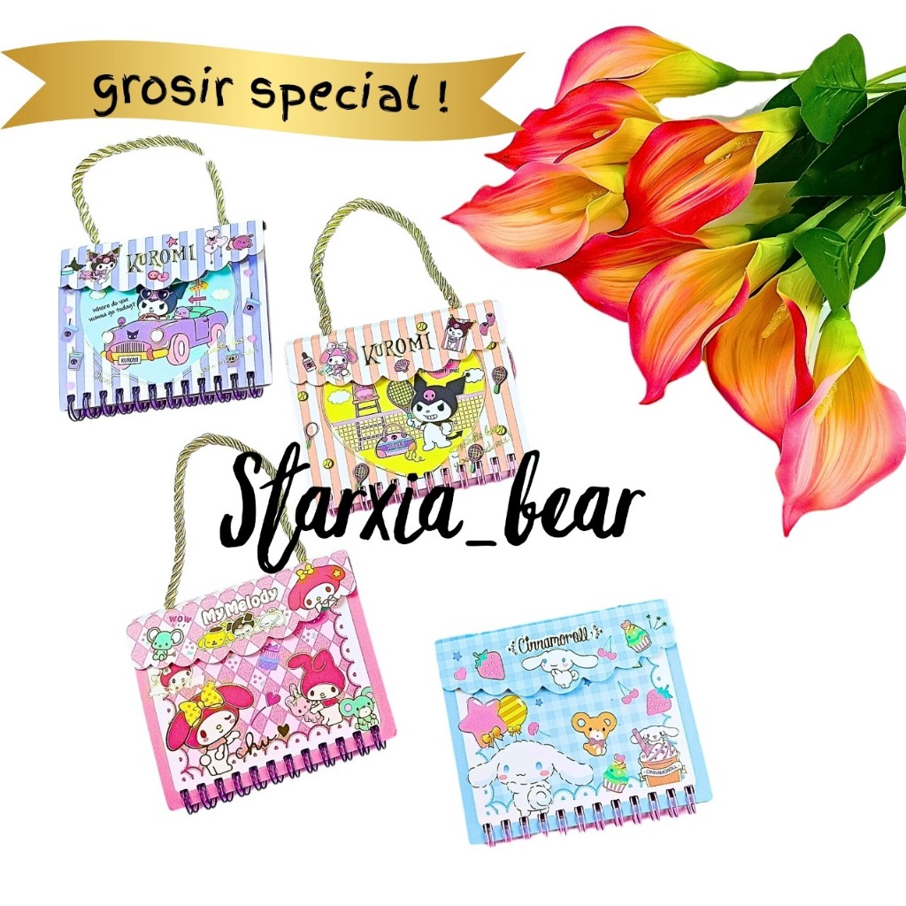 

MEMO PAD/NOTE MINI/BUKU CATATAN MINI SANRIO MY MELODY BAG GROSIR 12 PCS (CIA 475)