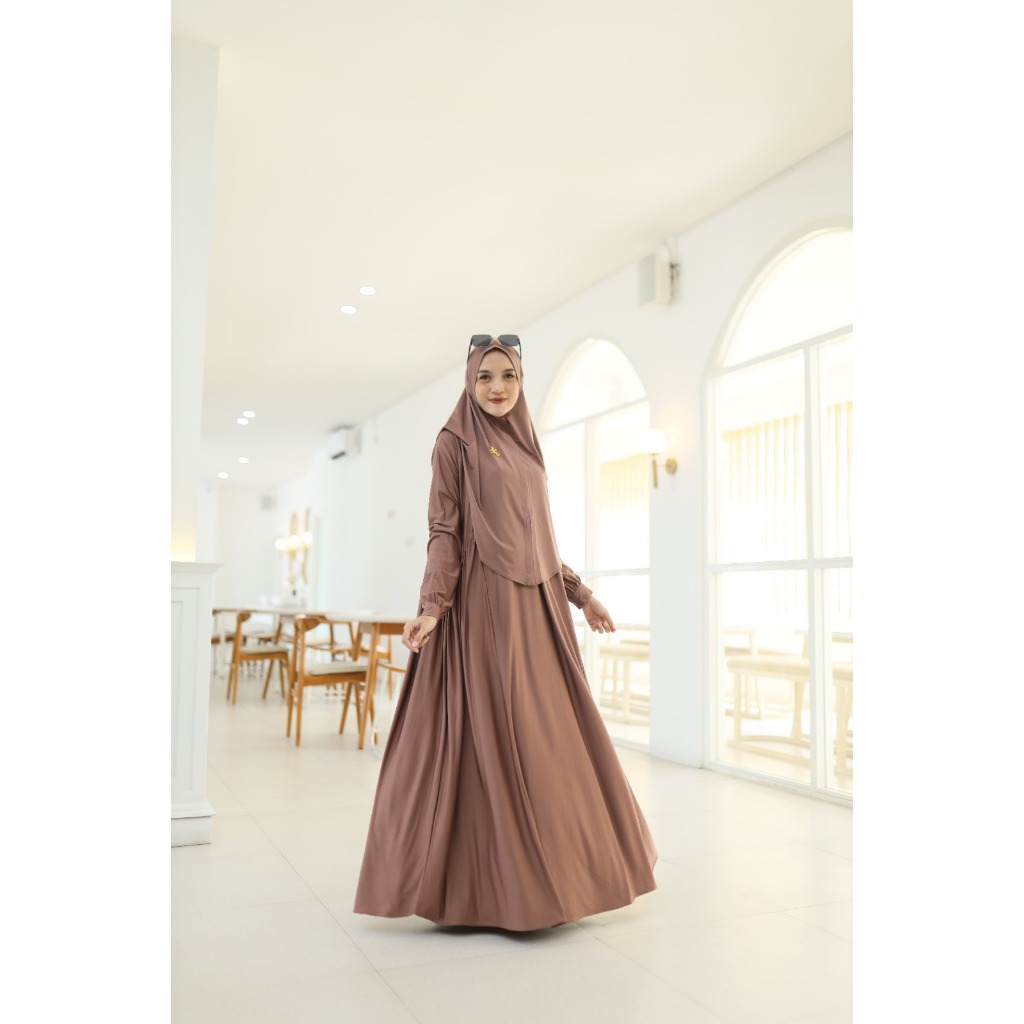 Alifa Dress- Dress  Gamis Jersy set Hijab  Daily Simple By Kamila Luxury