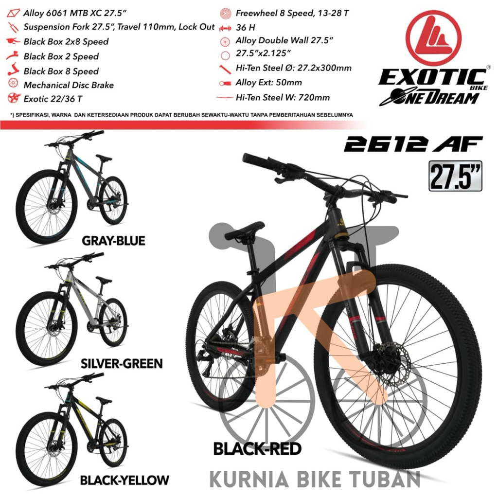Sepeda MTB 27.5 EXOTIC 2612 AF Sepeda Gunung