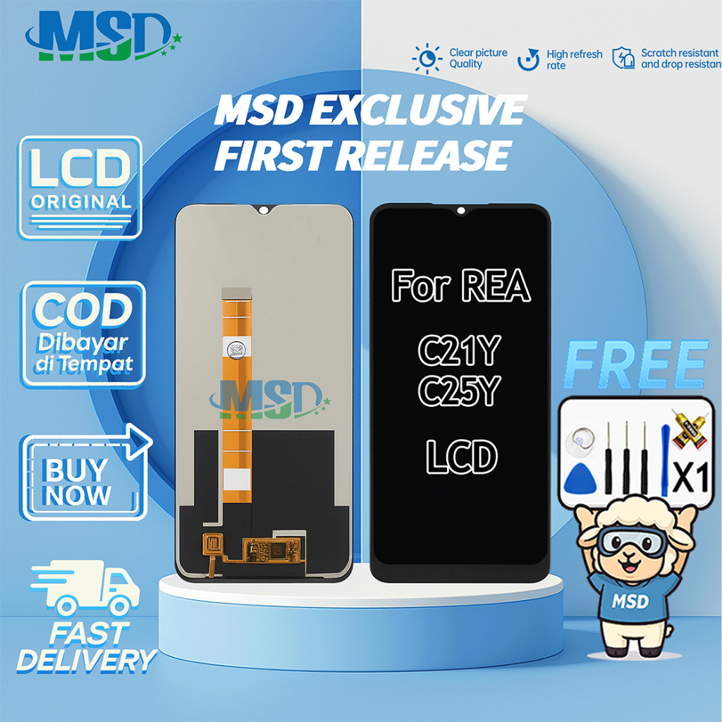 LCD FOR REALME C21Y / C25Y UNIVERSAL FULLSET Touchscreen LCD HP OG ASUGAR/MSD
