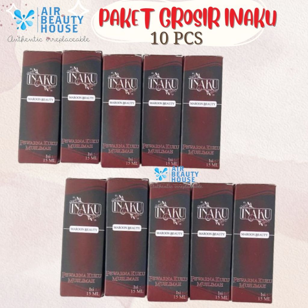 PAKET GROSIR [10PCS] HENNA INAKU MAROON BEAUTY TERMURAH / PAKET USAHA INAKU MAROON / INAKU Inai Kuku
