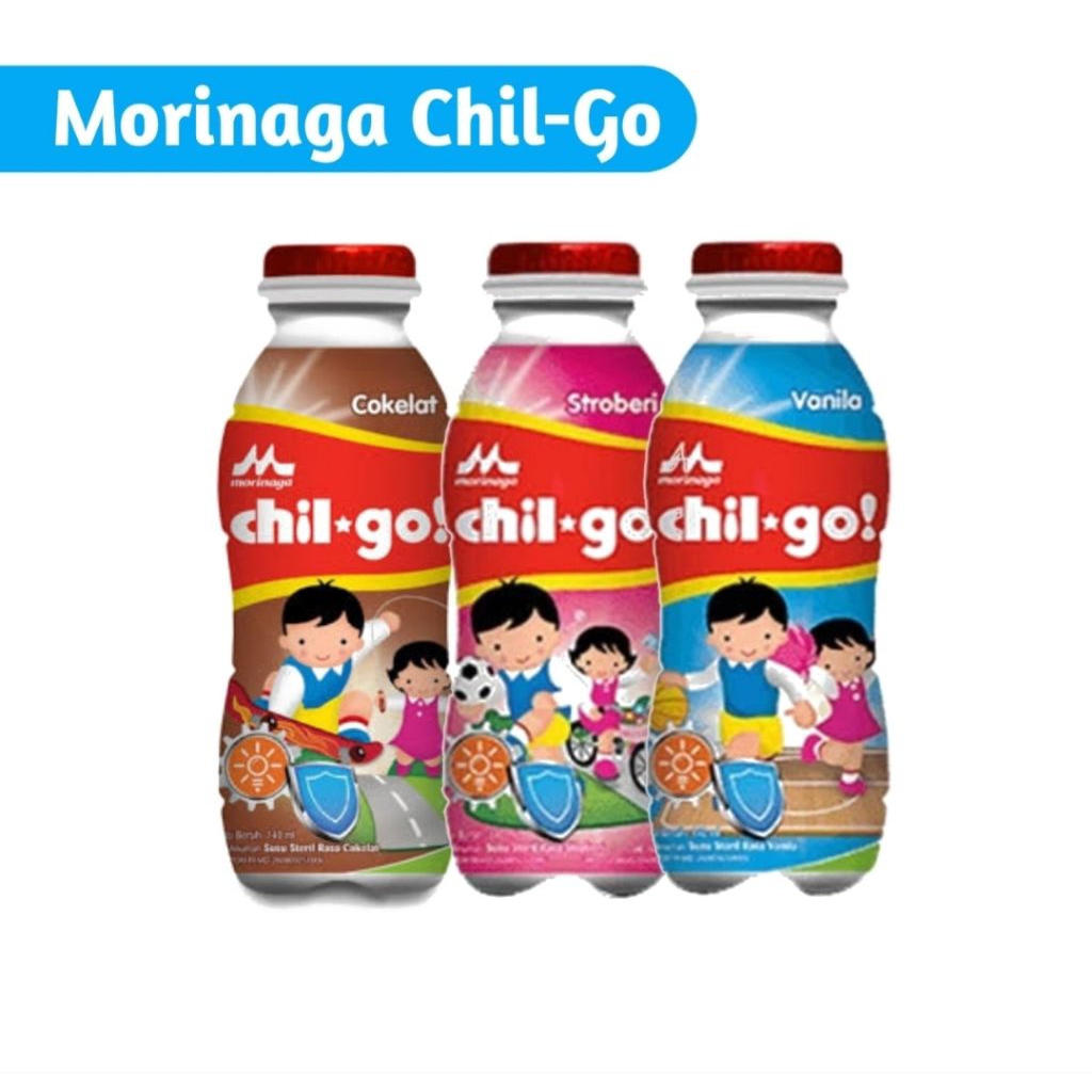 

MORINAGA CHIL-GO SUSU RASA, COKLAT, STRAWBERRY, VANILLA 1 BOTOL 130 ML