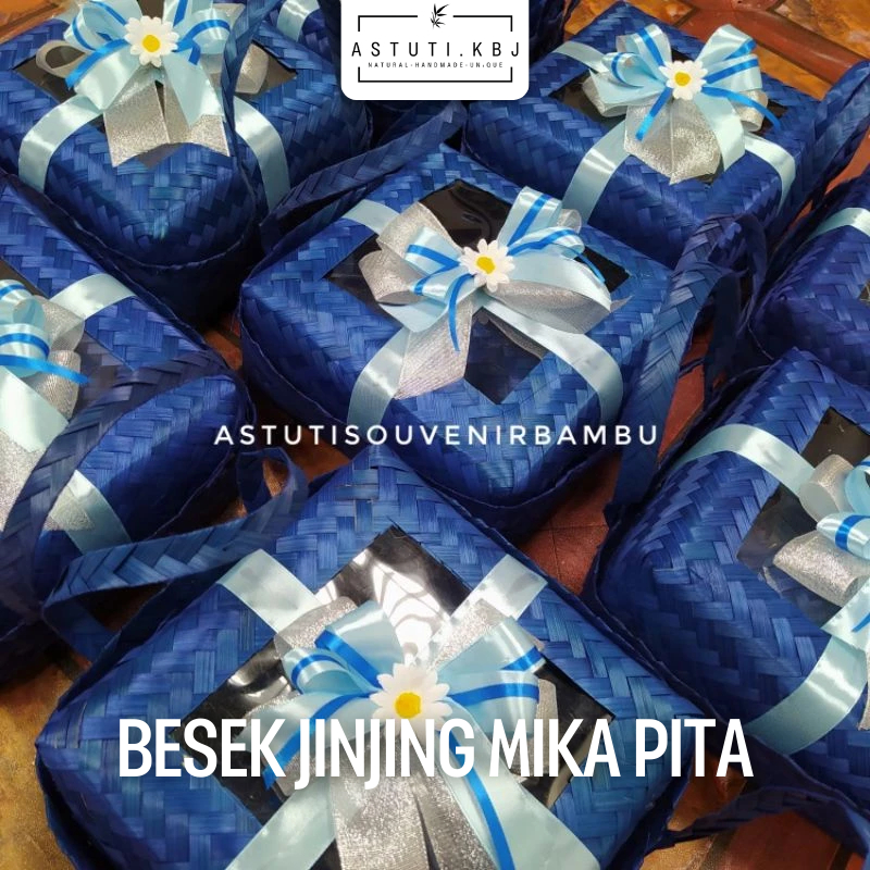 BESEK JINJING MIKA PITA WARNA / besek hias / besek hampers / besek souvenir / besek unik/besek murah
