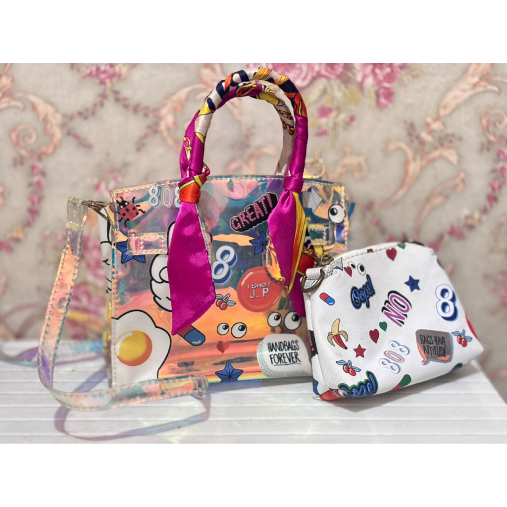 pvc tas selempang transparan pvc