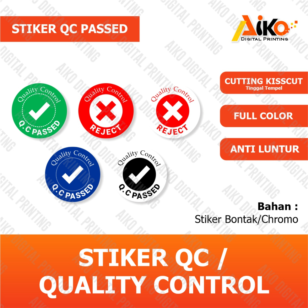 

STIKER QC PASSED 1,5 CM | STIKER QUALITY CONTROL | STIKER QC | STIKER REJECT