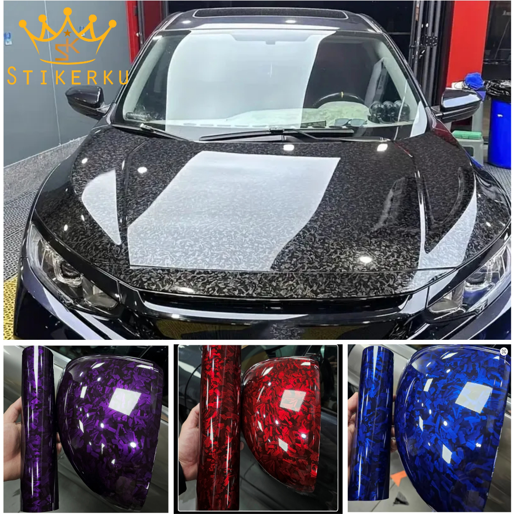 Stiker Skotlet Carbon Forget Glosy Premium,Sticker Carbon Mobil Motor Hitam,Stiker Kap Mobil,Stiker 