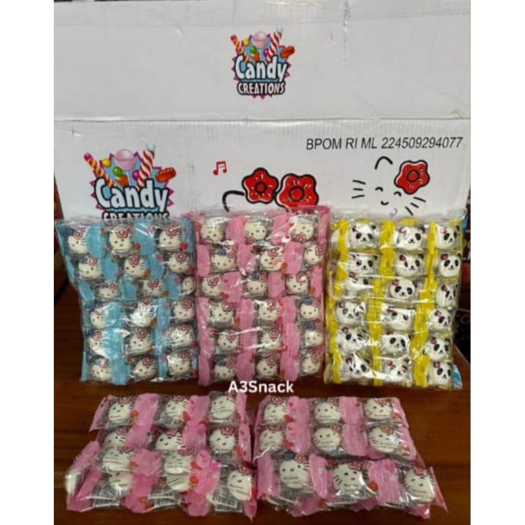 

Marshmallow karakter hello Kitty rasa buah 1 pack isi 72 pcs