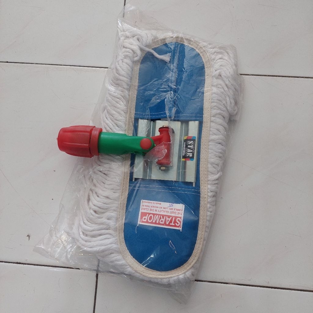 Frame + Refil Starmop Loby 35cm Putih Pel Basah Menyerap Air Kain Lobi Katun Cotton
